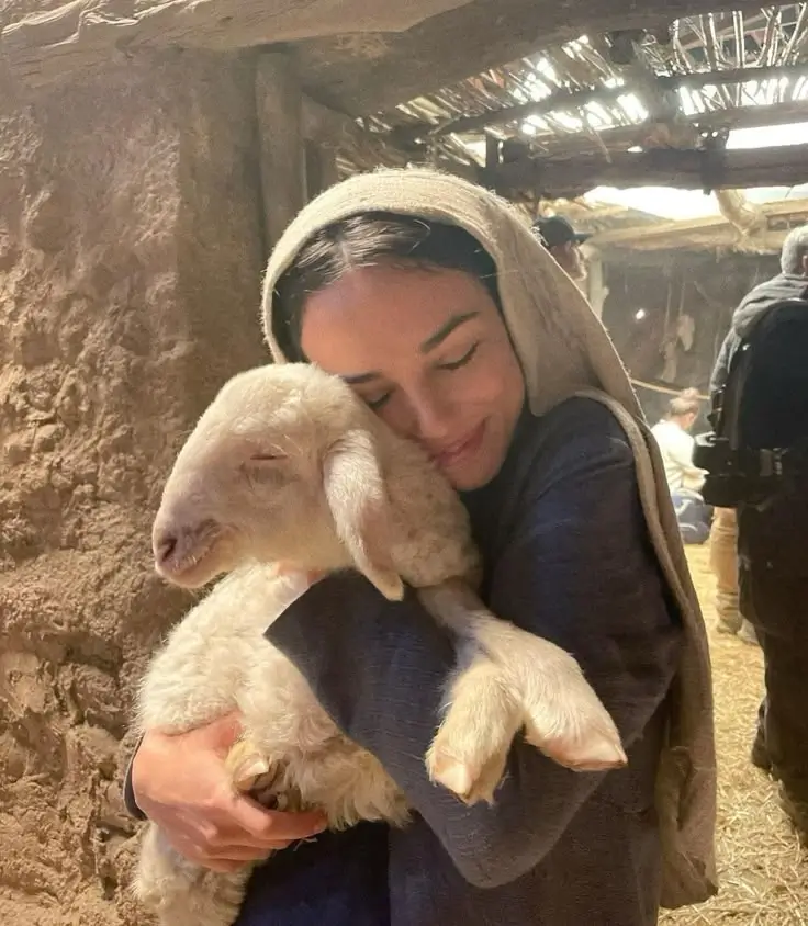 Anime girl with lamb transformed to anime style